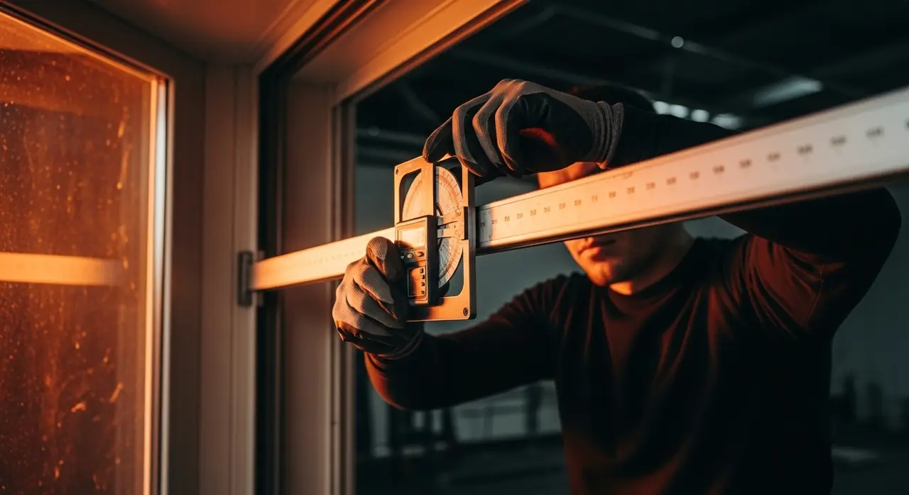 installer measuring bay — professional installation