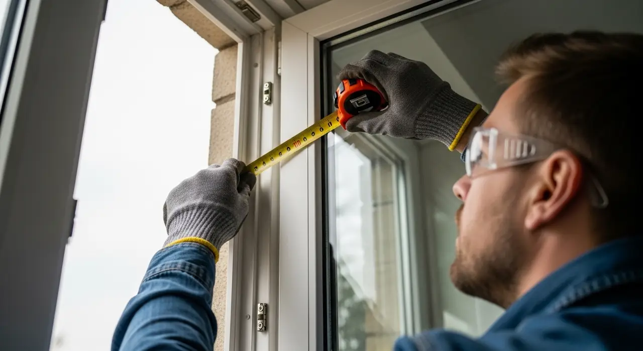 installer measuring frame jpeg — professional installation