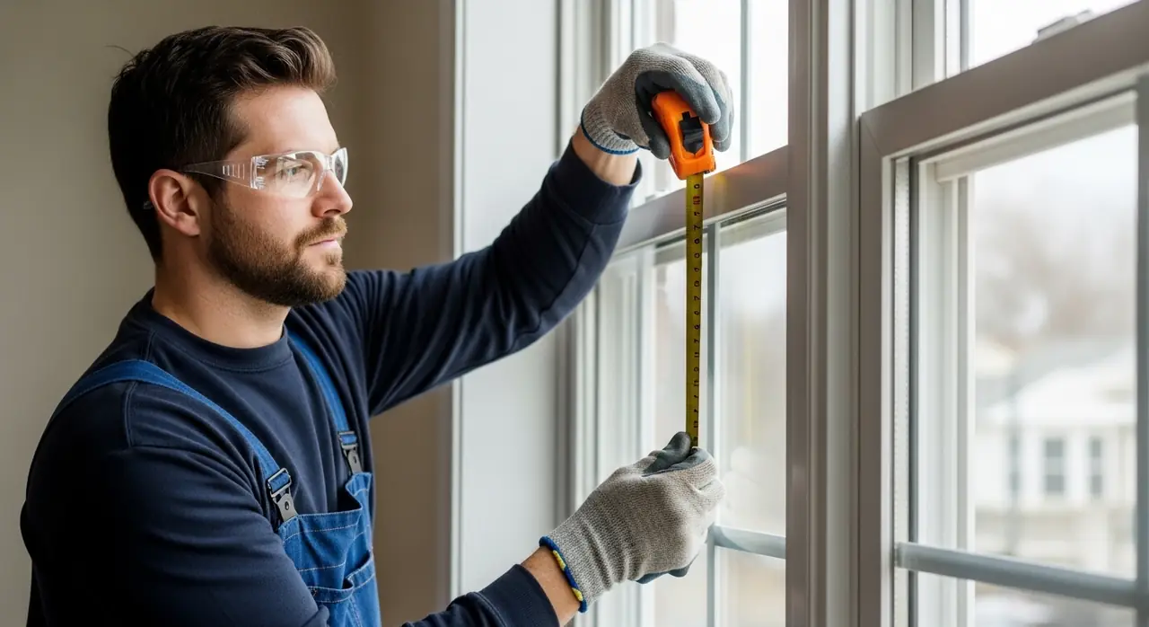 installer measuring frame jpeg — professional installation
