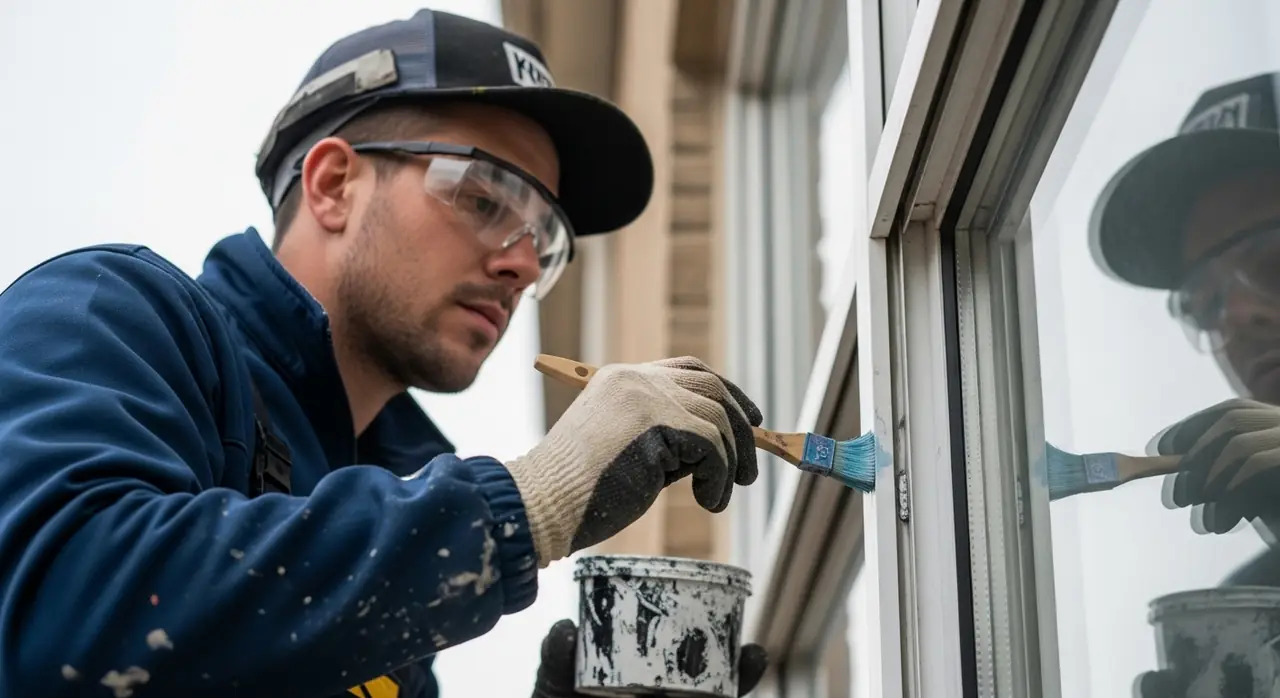 installer painting weld points jpeg — professional installation