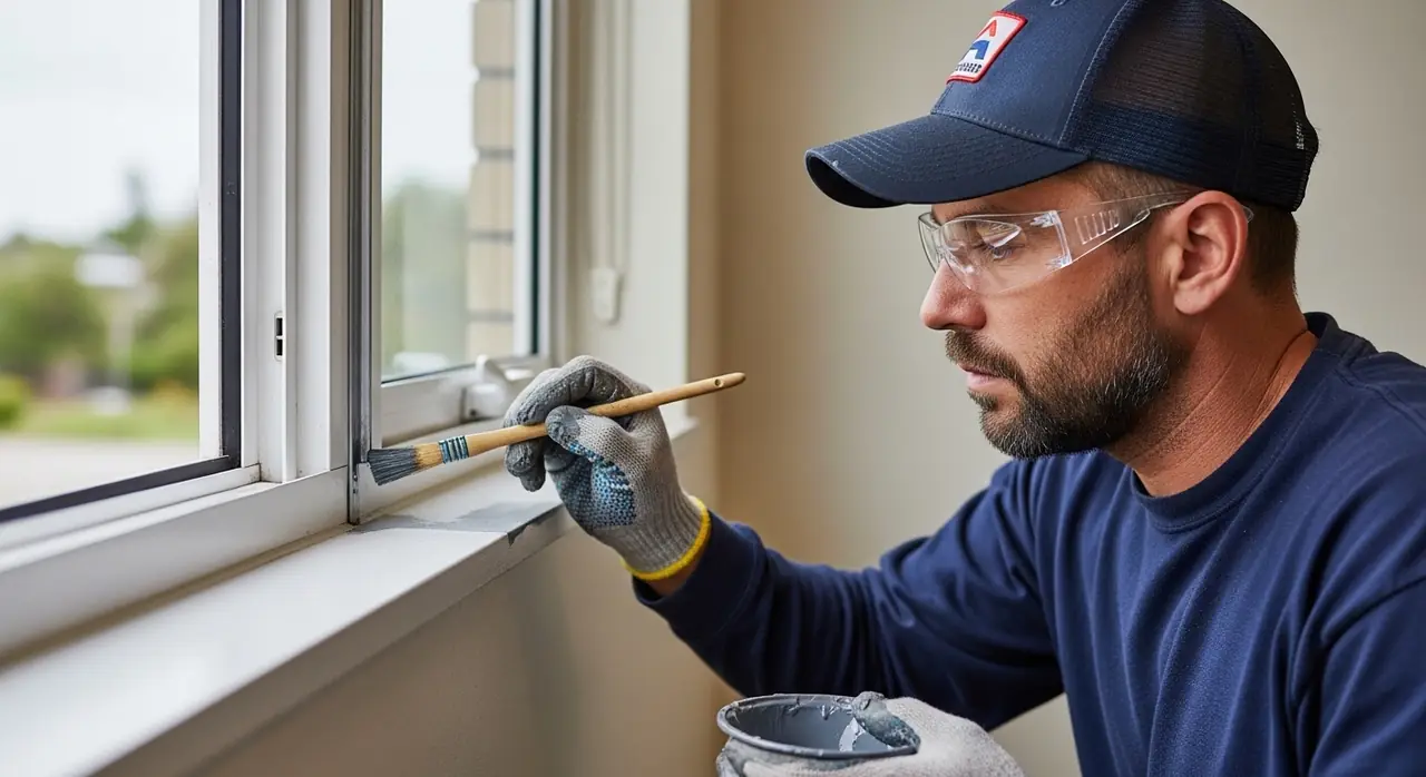 installer painting weld points jpeg — professional installation