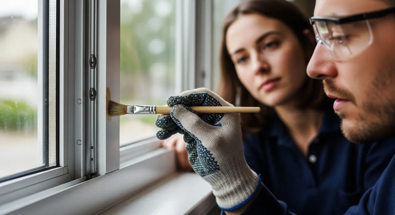 installer painting weld points jpeg — professional installation