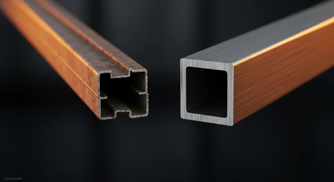 metal cross section comparison — material quality detail