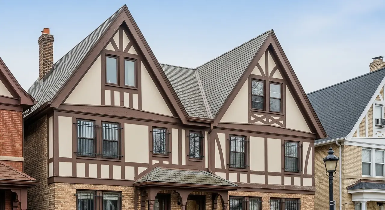 michigan tudor gables — residential setting