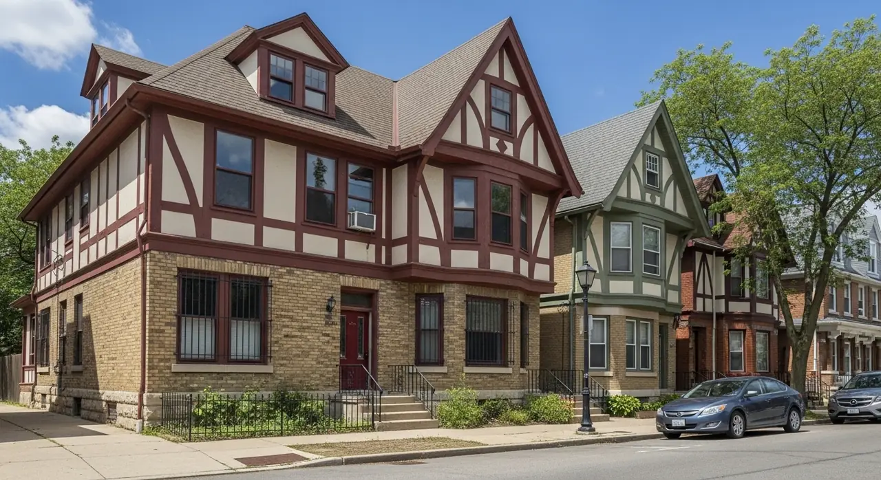 michigan tudor gables — residential setting