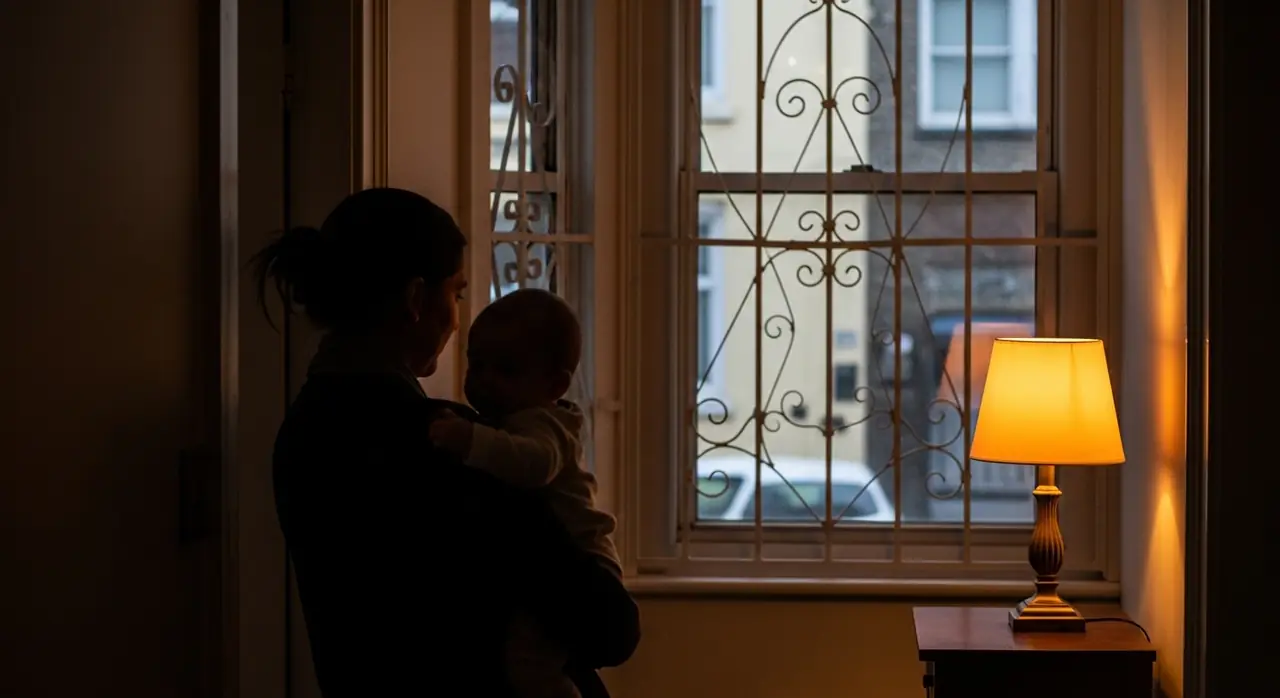 mother carrying baby past jpeg — security context
