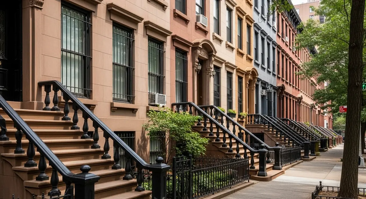 new york brownstones securi — residential setting