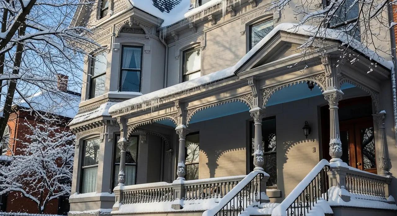 new york victorian snow jpeg — residential setting
