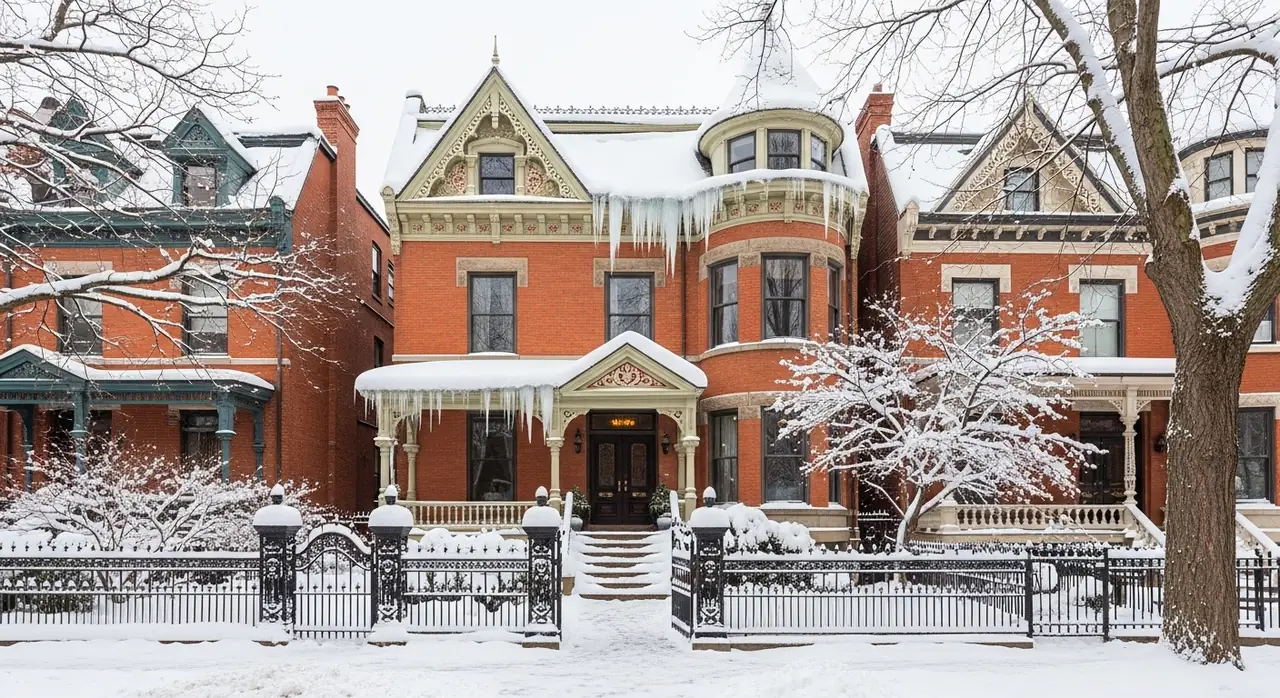 new york victorian snow — residential setting