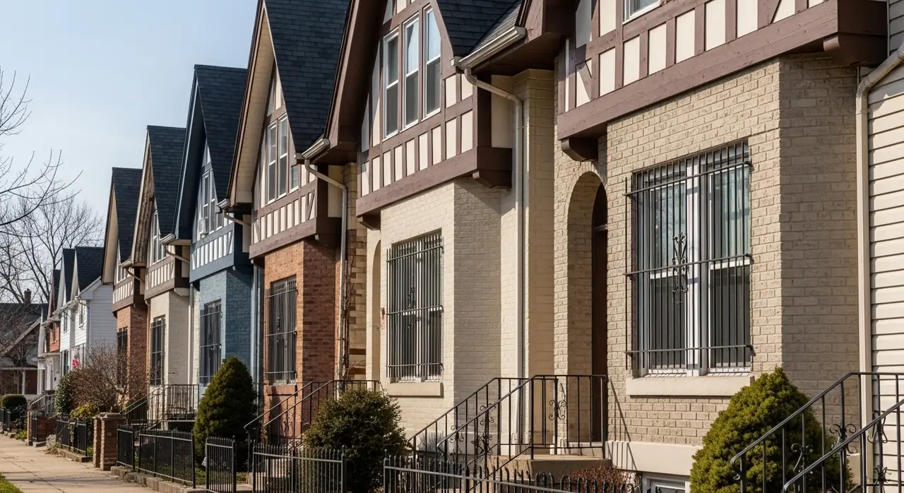 ohio tudor revival arched — residential setting