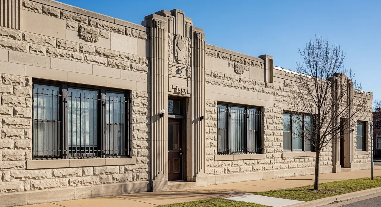 oklahoma art deco limeston — residential setting