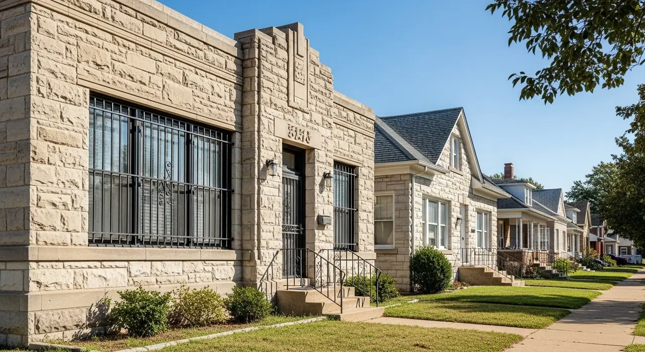 oklahoma art deco limeston — residential setting