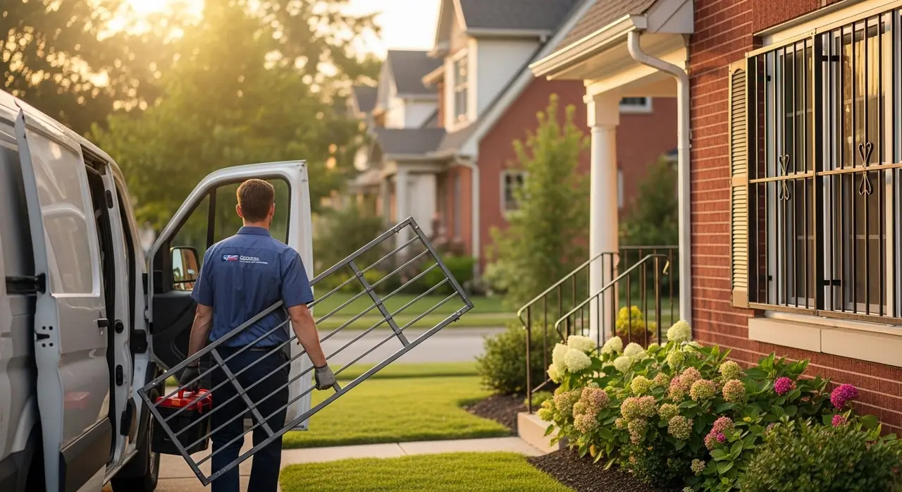 professional installer arriving — professional installation