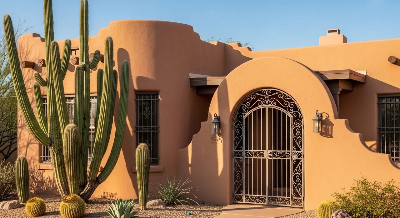 pueblo revival cacti jpeg — residential setting