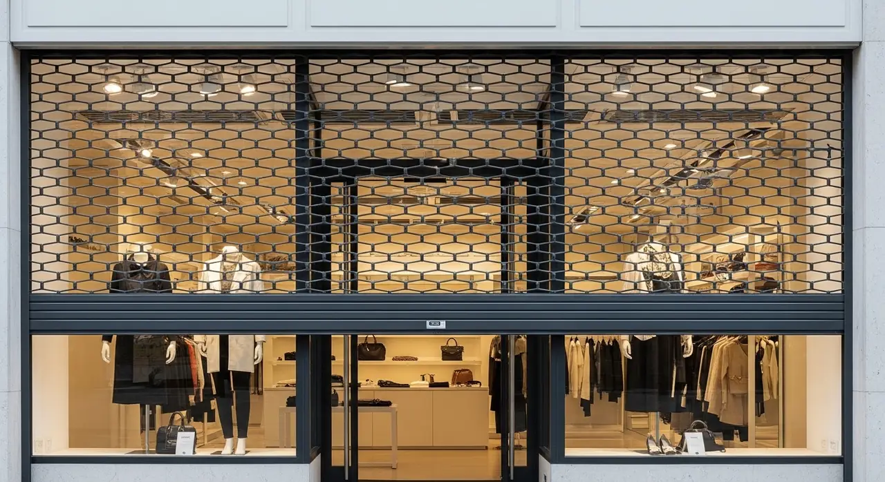 storefront retractable grille hatrunc jpeg — consumer shopping context